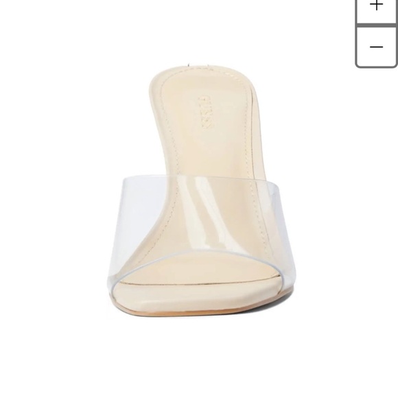 Clear and Cream Slide Sandals - Picture 1 of 7